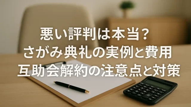 悪い評判は本当？さがみ典礼の実例と費用・互助会解約の注意点と対策